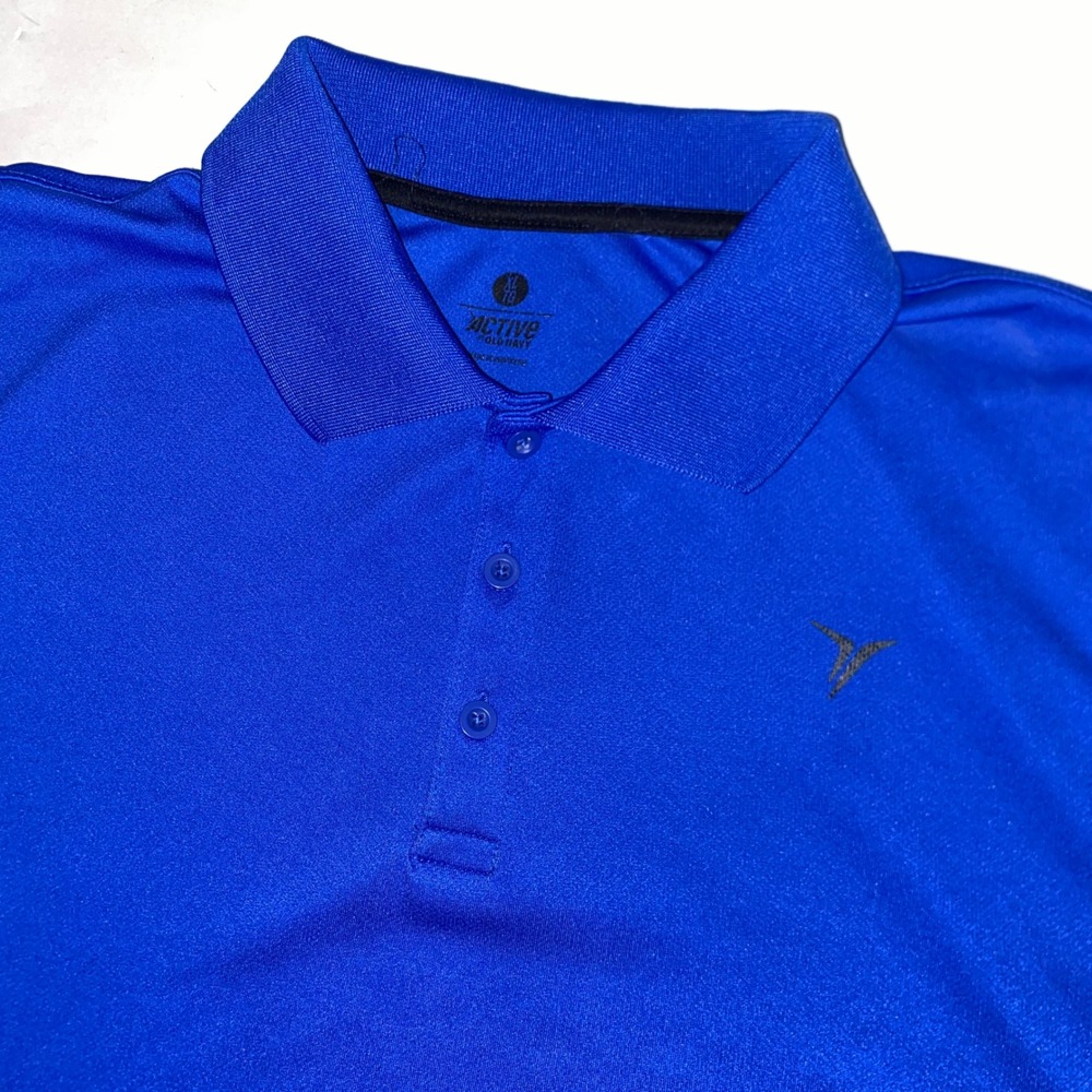 Old Navy Active Mens XL Royal Blue Performance Polo Shirt Short Sleeve Athletic